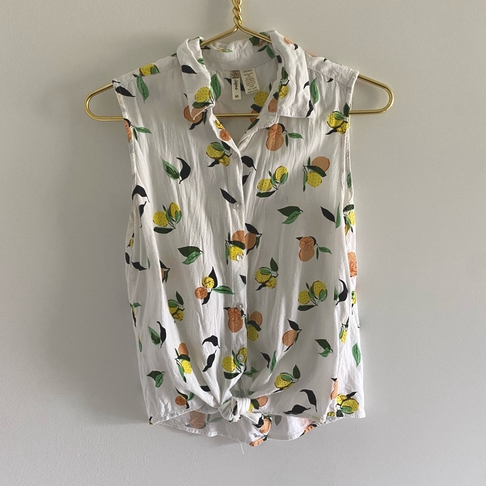 🍋 Japna Citrus Button Up Tank 🍊